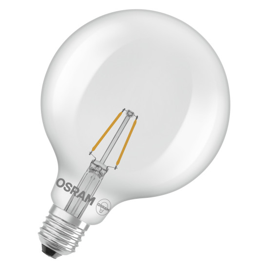 OSRAM LED Leuchtmittel LED Retrofit CLASSIC GLOBE125 1.8W 827 Clear E27 Warm weiß 4099854466113