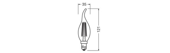 LEDVANCE LED Lampe E14 Classic BA Filament P BA40 3.4W 470lm Warmweiss 2700K wie 40W 4099854466793