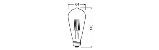 LEDVANCE LED Lampe E27 Classic Edison Filament P ST64 3.4W 470lm Warmweiss 2700K wie 40W 4099854467417