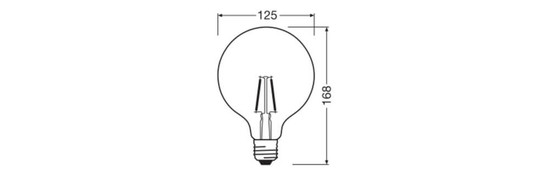 LEDVANCE LED Lampe E27 Classic Globe Filament P G125 1.8W 250lm Warmweiss 2700K wie 25W 4099854467622
