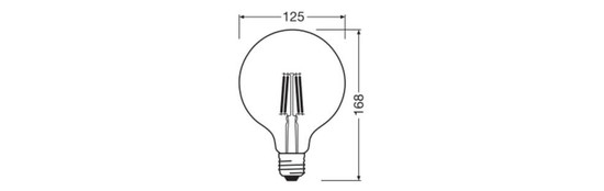 LEDVANCE LED Lampe E27 Classic Globe Filament P G125 3.4W 470lm Warmweiss 2700K wie 40W 4099854467660