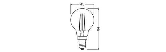 LEDVANCE LED Lampe E14 Classic Filament P P25 1.8W 250lm Warmweiss 2700K wie 25W 4099854468117