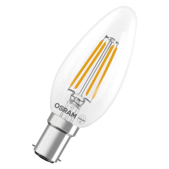 OSRAM LED Leuchtmittel LED Retrofit CLASSIC B 3.4W 827 Clear B15d Warm weiß 4099854468131