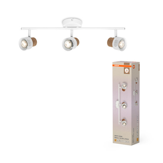 OSRAM LED Deckenleuchte DECOR SPOT CORK WHITE 3x3.4W 927 DIM Dimmbar Warm weiß 4099854470813