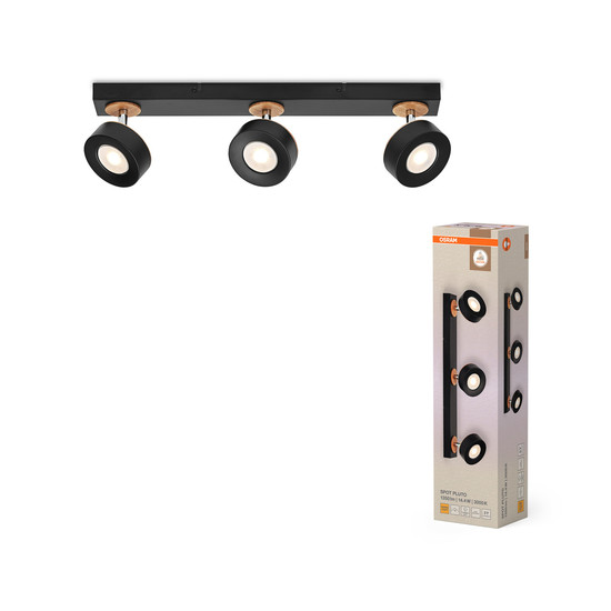OSRAM LED Deckenleuchte DECOR SPOT PLUTO BLACK 3 Spot Warm weiß 4099854471018