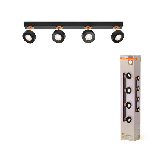 OSRAM LED Deckenleuchte DECOR SPOT PLUTO BLACK 4 Spot Warm weiß 4099854471056