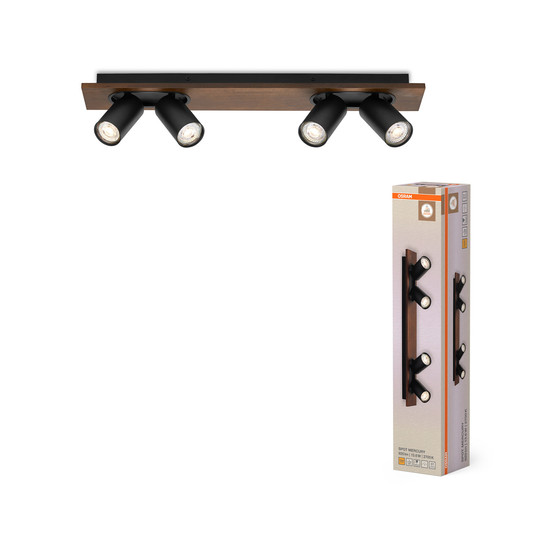 OSRAM LED Deckenleuchte DECOR SPOT MERCURY BLACK 4x3.4W 927 DIM Dimmbar Warm weiß 4099854471155