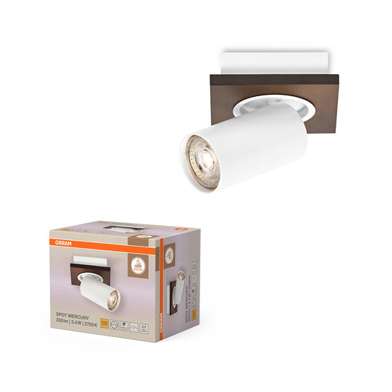 OSRAM LED Deckenleuchte DECOR SPOT MERCURY WHITE 1x3.4W 927 DIM Dimmbar Warm weiß 4099854471193