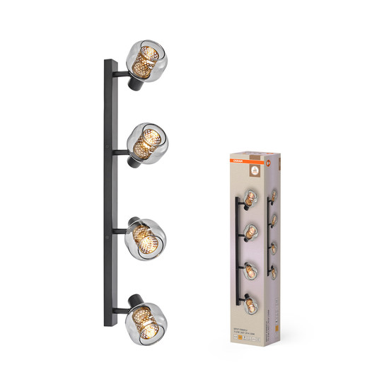 OSRAM LED Deckenleuchte DECOR SPOT FIREFLY 4X2.8W 827 E14 Black Dimmbar Warm weiß 4099854472152