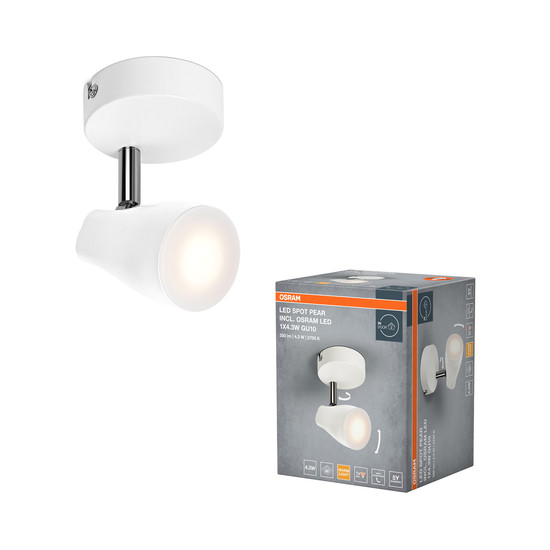 OSRAM LED Spotleuchte LED SPOT PEAR WHITE 1 x 4.3W 2700K GU10 Warm weiß 4099854473760