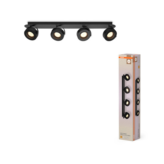 OSRAM LED Deckenleuchte DECOR SPOT VENUS BLACK 4 Spot Warm weiß 4099854474330