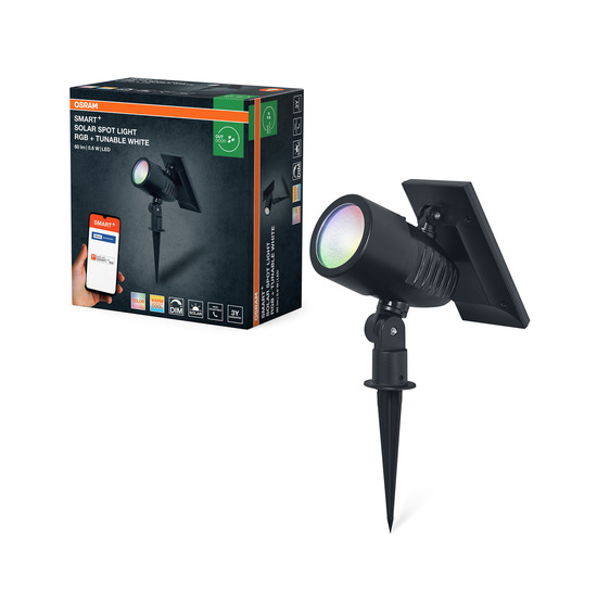 OSRAM LED Aussenleuchte Smart+ Solar Spot Multicolor RGB + TW Dimmbar Tunable White 4099854474477