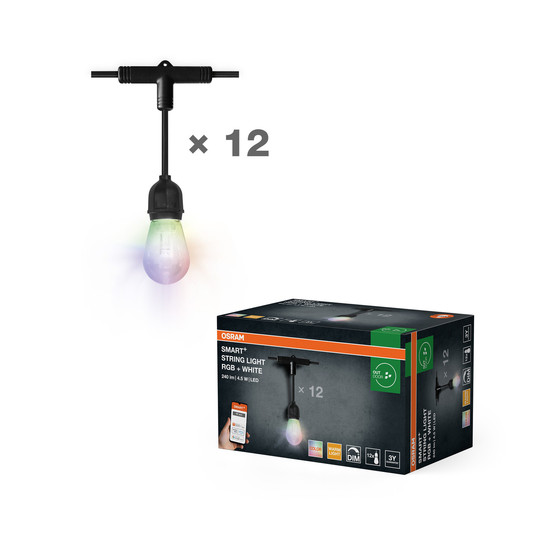 OSRAM LED Aussenleuchte Smart+ Stringlight Multicolor RGB + W Dimmbar Warm weiß,RGB 4099854474934