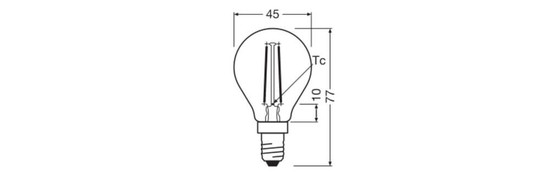 LEDVANCE LED Lampe E14 Classic Filament P25 2.5W 250lm Warmweiss 2700K wie 25W 4099854482748