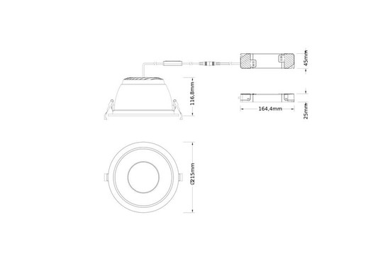 LEDVANCE LED Downlight Einbauleuchte Comfort DALI ⌀22cm 30W-25W-20W warm-/neutralweiss 3000/4000K CCT Ra>90 IP44 dimmbar 4099854491146