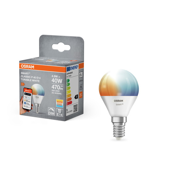 OSRAM LED Leuchtmittel SMART+ MATTER CLASSIC shapes Tunable white 4W 827 Filament DIM E14 Dimmbar Tunable White 4099854530081