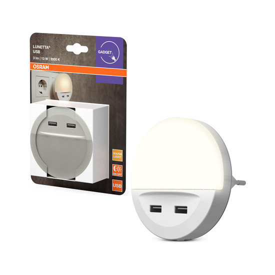 OSRAM LED Nachtlicht LUNETTA USB USB White Warm weiß 4099854530753