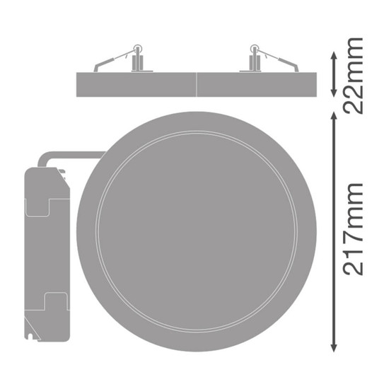 LEDVANCE LED Downlight Einbauleuchte Universal DALI ⌀22cm 18W-9W warm-/neutralweiss 3000/4000K CCT IP44 dimmbar 4099854541339