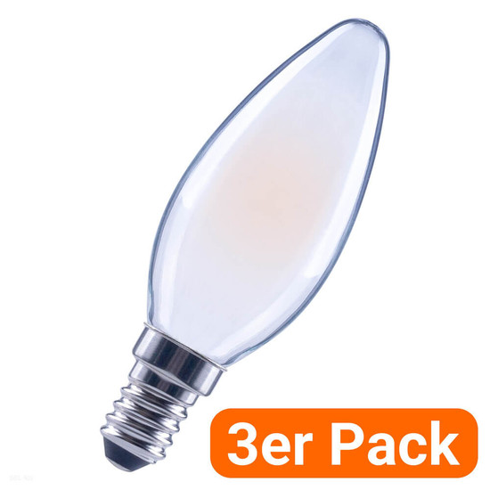 3er-Pack LEDVANCE LED Kerze E14 Classic Filament matt B40 4.2W 470lm Neutralweiss 4000K wie 40W 4099854556197