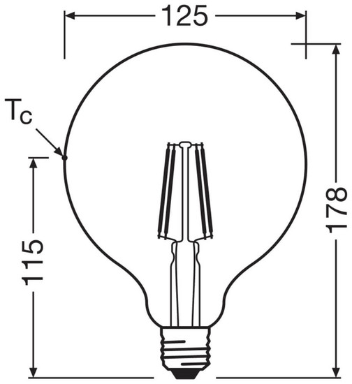 LEDVANCE LED Lampe E27 Globe Filament G125 13W 1900lm Neutralweiss 4000K wie 120W 4099854562761