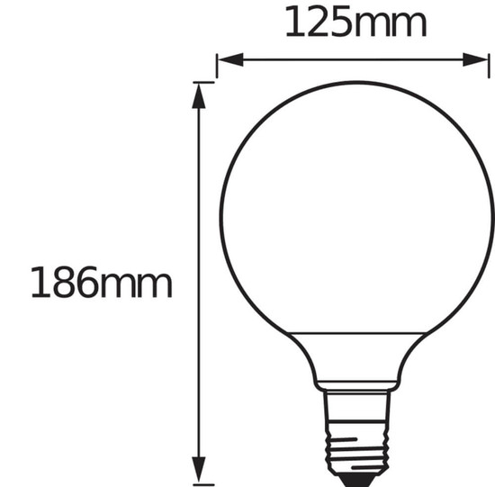 LEDVANCE LED Lampe E27 Globe Filament matt G125 13W 1900lm Warmweiss 2700K wie 120W 4099854562846