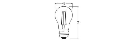 LEDVANCE LED Lampe E27 Classic Filament P10 1.1W 80lm Extra-Warmweiss 2400K wie 10W 4099854563058