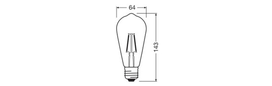 LEDVANCE LED Lampe E27 Edison Filament ST64 13W 1900lm Warmweiss 2700K wie 120W 4099854563188