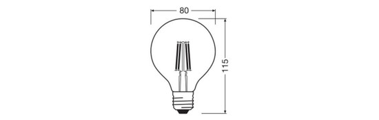 LEDVANCE LED Lampe E27 Globe Filament G80 7W 806lm Neutralweiss 4000K wie 60W 4099854563492
