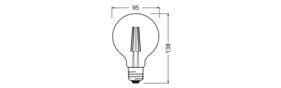 LEDVANCE LED Lampe E27 Globe Filament G95 7.5W 1055lm Neutralweiss 4000K wie 75W 4099854563775