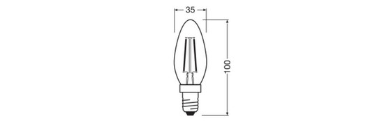 LEDVANCE LED Kerze E14 Classic Filament B33 4.2W 380lm Extra-Warmweiss 2400K wie 33W 4099854567407