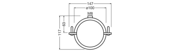 LEDVANCE Zubehör Damp Proof Max Mounting Tube Clamps V4A ⌀10cm 4099854583384