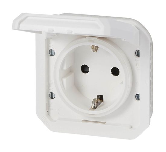 Legrand PLEXO New Einsatz Schutzkontakt-Steckdose, SL, EB, IP44, IK08, Ultraweiß, 069639L
