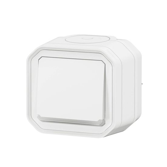 Legrand PLEXO New Feuchtraum-Aufputz-Taster mit Schließer-Kontakt beleuchtet, integrierte Ortungsleuchte, IP55 IK07, 10A Weiß, 069762L