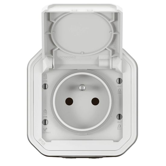 Legrand PLEXO New FRAP Steckdose F/B Std Steckklemmen EB, IP55, IK08, Ultraweiß, 069781L