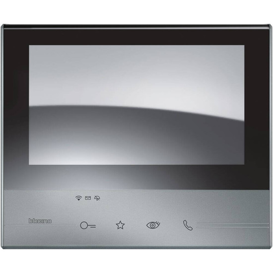Bticino CLASSE300 X13E Video-Innenstelle mit 7-Zoll-Touchscreen, 4 sensitiven Tasten, Smartphone-App, Erweiterung des Sets Art. 363911, Schwarz, 344643
