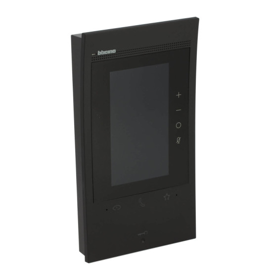 Bticino Classe 300EOS with Netatmo in Schwarz, erste smarte Wi-Fi-Video-Innenstelle Alexa-Sprachassistenten, vertikaler 5-Zoll-Touchscreen, App Home+Security, 2-Draht, 344884