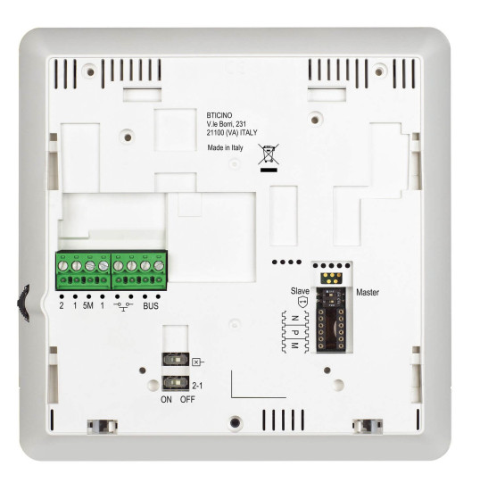 Bticino Video-Innenstelle Classe 100 V16E mit 5-Zoll (12.7cm) Farb-LCD-Monitor, 2 Gesprächstasten, Arztschaltung/Türomatfunktion, Induktionsschleife für Hörgeräte, 344922