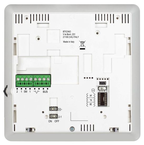 Bticino Video-Hausstation Classe 100X16E mit WLAN-Anbindung, 7-Zoll Touchscreen, zur Erweiterung für Ein-/Zweifamilienhaus Weiß, 344932
