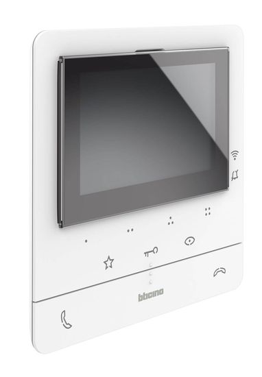 Bticino Video-Hausstation Classe 100X16E mit WLAN-Anbindung, 7-Zoll Touchscreen, zur Erweiterung für Ein-/Zweifamilienhaus Weiß, 344932