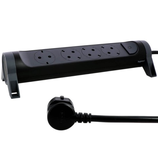 Legrand Drehbare Steckdosenleiste 4x Steckdose, 3m Kabel Schwarz 694537