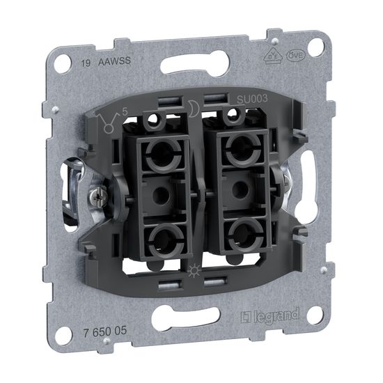 Legrand SEANO Serienschalter-Einsatz, Steckklemmen, Beleuchtung- Kontrollfunktion nachrüstbar 10AX, 765005