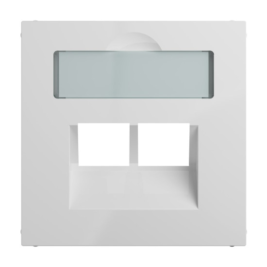 Legrand SEANO Abdeckung 2x RJ45 für Datendosen von Metz, Telegärtner und Rutenbeck, inkl. Beschriftungsfeld, Ultraweiß, 765159