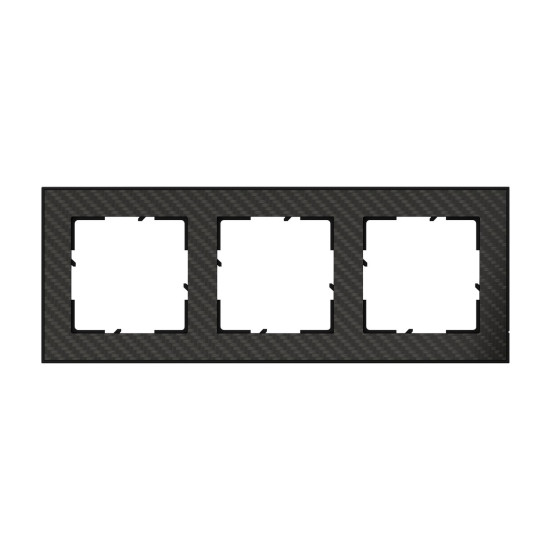 Legrand Seano+ 3-fach Rahmen mit Echtmaterialoberfläche, nachhaltige Produktion und Verpackung, Karbon, 765193