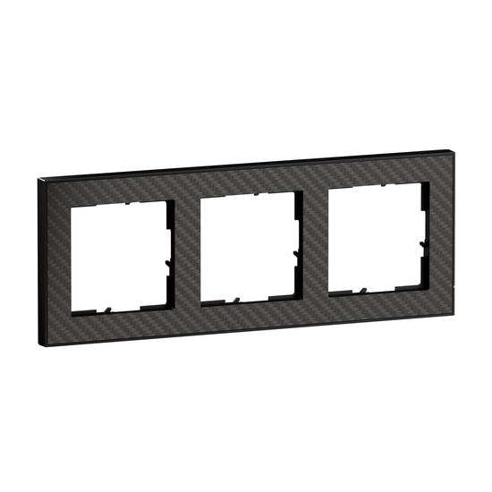 Legrand Seano+ 3-fach Rahmen mit Echtmaterialoberfläche, nachhaltige Produktion und Verpackung, Karbon, 765193