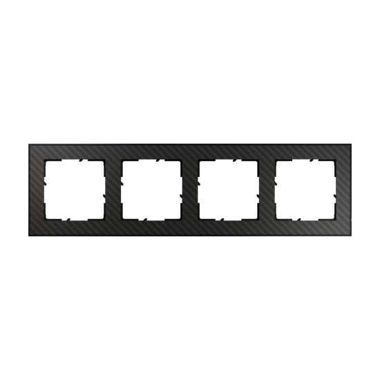 Legrand Seano+ 4-fach Rahmen mit Echtmaterialoberfläche, nachhaltige Produktion und Verpackung, Karbon, 765194