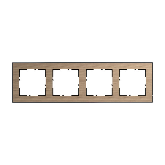 Legrand Seano+ 4-fach Rahmen mit Echtmaterialoberfläche, nachhaltige Produktion und Verpackung, Holz Eiche-Natur, 765294