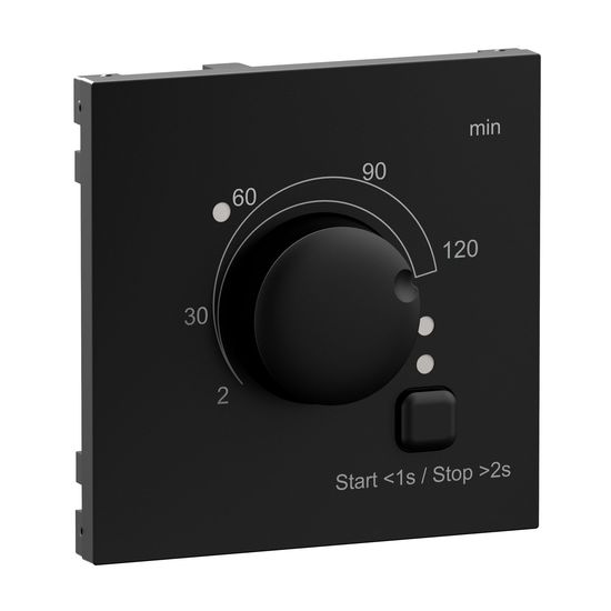 Legrand SEANO Abdeckung für Zeitschalter 2-120 Minuten, Werkstoffgüte: Thermoplast, IP20, IK04, Schwarz, 765336