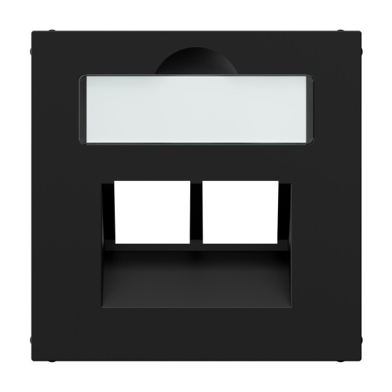 Legrand SEANO Abdeckung 2x RJ45 für Datendosen von Metz, Telegärtner und Rutenbeck, inkl. Beschriftungsfeld, Schwarz, 765359