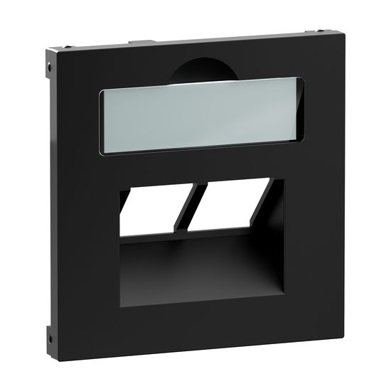Legrand SEANO Abdeckung 2x RJ45 für Datendosen von Metz, Telegärtner und Rutenbeck, inkl. Beschriftungsfeld, Schwarz, 765359