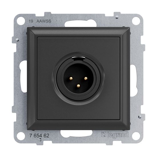 Legrand SEANO XLR-Dose 3-polig männlich, Einsatz inklusive Abdeckung, Schraubklemmen: 0,5mm2, Anthrazit, 765462